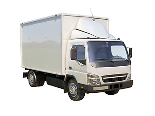 Image showing White commercial delivery truck