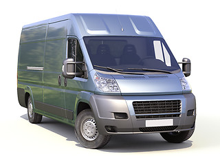 Image showing Blue commercial delivery van