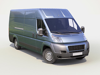 Image showing Blue commercial delivery van