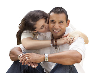 Image showing Happy Hispanic Young Couple Isolated on White