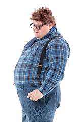 Image showing Overweight obese young man