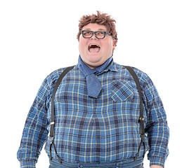 Image showing Overweight obese young man