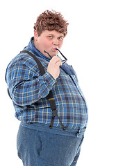 Image showing Overweight obese young man