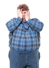 Image showing Overweight obese country yokel