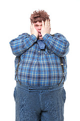 Image showing Overweight obese country yokel