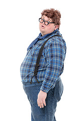 Image showing Overweight obese young man