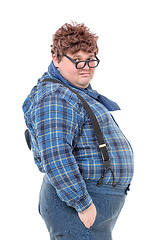 Image showing Overweight obese young man