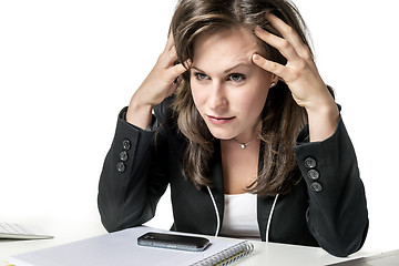 Image showing Stressed business woman