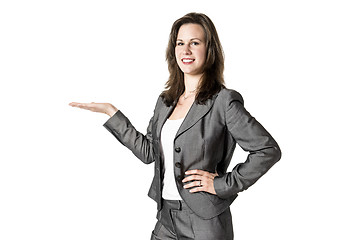 Image showing Presenting business woman