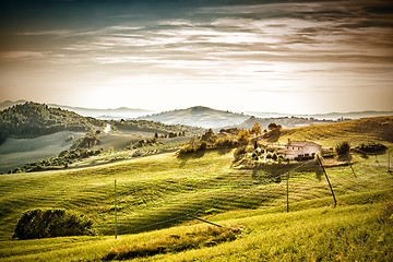 Image showing Evening mood landscape Tuscany