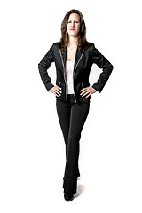 Image showing Standing confident business woman