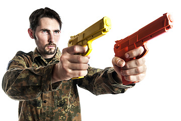 Image showing Self defense instructor with training gun