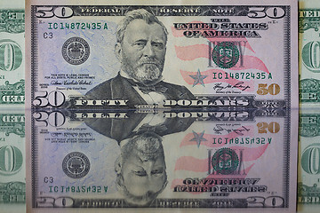 Image showing U.S. dollars on the mirror