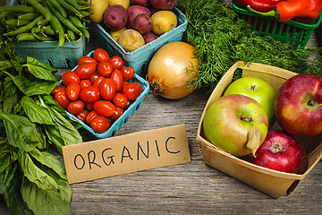 Image showing Organic market fruits and vegetables