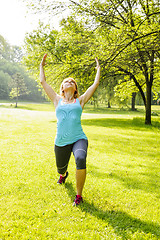 Image showing Woman exercising in park