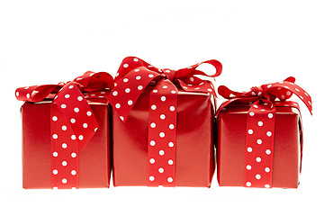 Image showing Red gift boxes