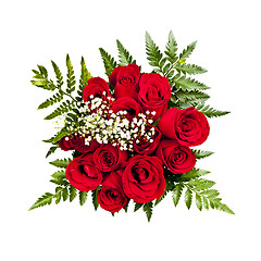 Image showing Rose bouquet from above