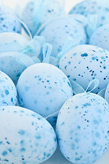 Image showing Blue Easter eggs