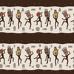 Image showing Dancing figures wearing African masks.