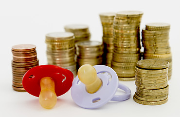 Image showing pacifier with hard money