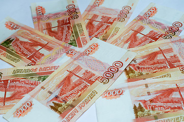 Image showing Russian banknotes close up
