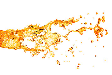 Image showing orange water splash isolated on white