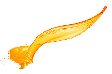 Image showing orange water splash isolated on white