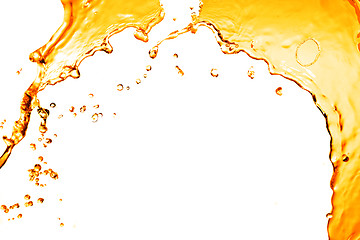 Image showing orange water splash isolated on white