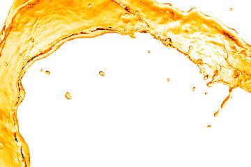 Image showing orange water splash isolated on white