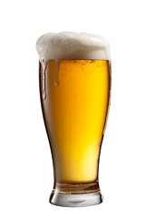 Image showing Beer in glass isolated on white background