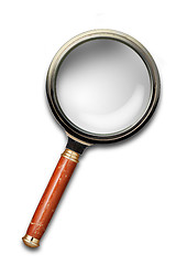 Image showing Magnifying glass with shadow isolated on white