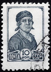 Image showing Female Worker Stamp