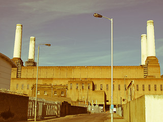 Image showing Retro looking Battersea Powerstation London