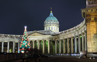Image showing Kazan Cathedral at Christmas - St. Petersburg