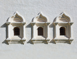 Image showing old russian building fragment with windows