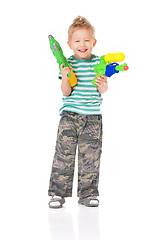 Image showing Boy with water gun