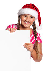 Image showing Girl in Santa hat