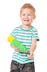 Image showing Boy with water gun