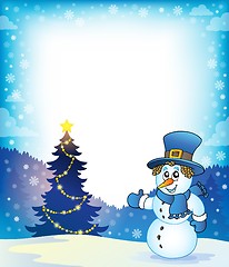 Image showing Christmas snowman theme image 5