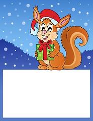 Image showing Small frame with Christmas squirrel