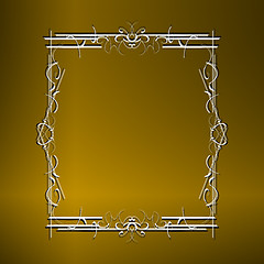 Image showing Illustration the luxury gold pattern ornament borders of black background