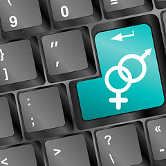 Image showing man and woman symbol on computer keyboard key