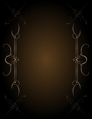 Image showing Vintage seamless wallpaper with a gold ribbon