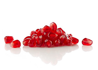 Image showing pomegranate seeds on a white background