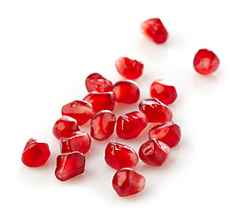 Image showing pomegranate seeds on a white background