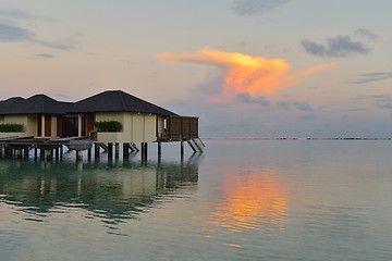 Image showing tropical water home villas