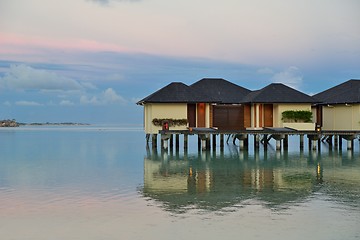 Image showing tropical water home villas