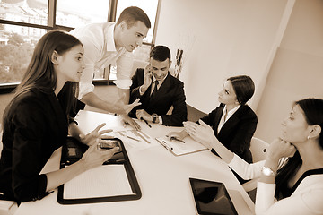 Image showing business people group in a meeting at office