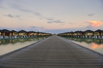 Image showing tropical water home villas