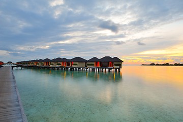 Image showing tropical water home villas